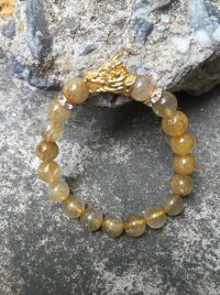 Đá thạch anh tóc vàng thiên nhiên mix phụ kiện