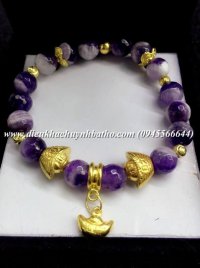 Đá thạch anh tím thiên nhiên mix phụ kiện