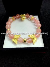 Đá thạch anh hồng thiên nhiên mix phụ kiện