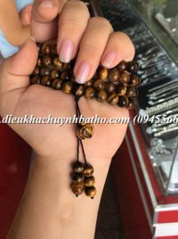 Vòng đeo tay 108 hạt đá mắt mèo thiên nhiên 