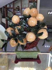 Cây đào đá ngọc ngọc hoàng long - cây đào đá thạch anh vàng 12 quả lớn