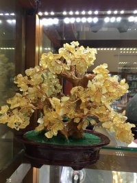 Cây tài lộc đá thạch anh vàng