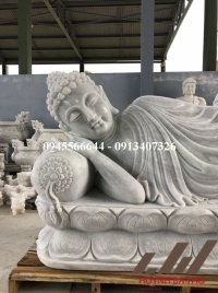 Tượng phật nhập niết bàn đá trắng non nước tự nhiên