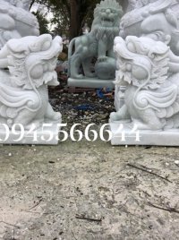 Tỳ hưu bằng đá trắng nguyên khối