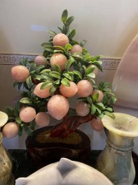 Cây đào tiên đá thạch anh hồng 18 quả đại cao 81cm