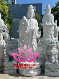 Tượng Bồ Tát Quan âm đứng đài sen cao 3m 