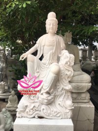 Tượng Phật Quán âm tự tại bằng đá non nước đẹp