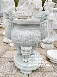 White Marble Dragon Incene Urn 1.1m