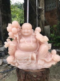 Pink Marble Happy Buddha 