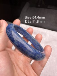 Vòng tay bản liền khối đá Lapis tự nhiên cao cấp - hợp nữ mệnh mộc và hỏa