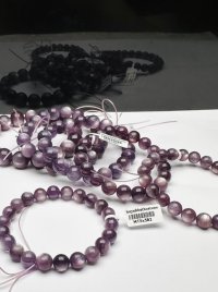 Vòng tay đá mắt mèo tím tự nhiên Vip