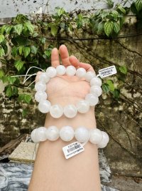 Vòng tay đá mặt trăng 14li- Moonstone tự nhiên- hợp mệnh kim, thuỷ.