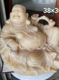 Tôn tượng Di Lặc đá ngọc 38*30cm