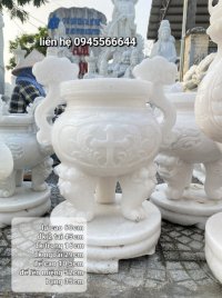 Lư hương chạm đẹp hình thánh giá bằng đá nguyên khối loại 60cm