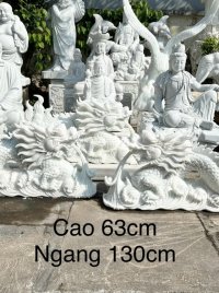 Cặp rồng 130cm đá nguyên khối - cặp rồng bằng đá