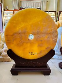 Đồng tiền may mắn đá ngọc 42cm phong thuỷ