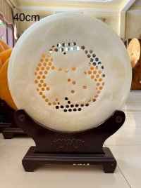 Đồng tiền may mắn đá ngọc chạm phong thuỷ - Đồng tiền phong thuỷ chiêu tài lộc